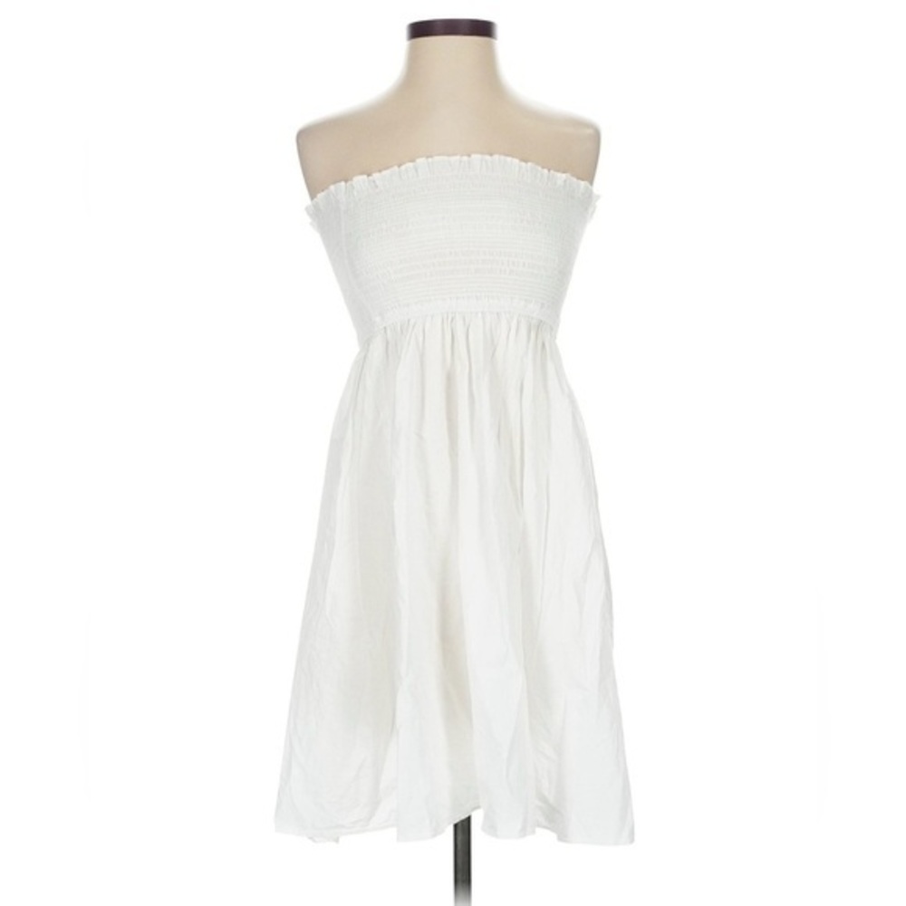 J. Crew Strapless Ruched White Mini Dress Women’s size XXS